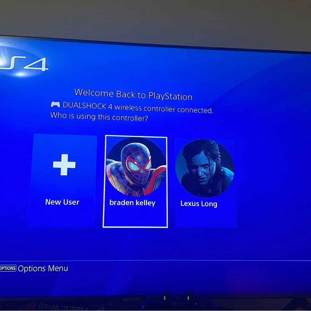 Sony PS4 Interface with Blue Theme